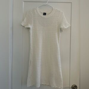 Gap white crochet mini dress